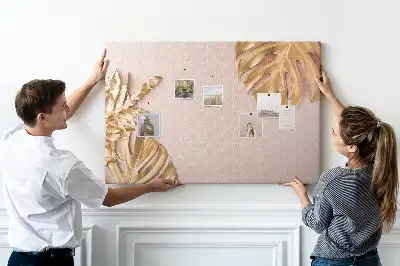Memobord van kurk Gouden tropische bladeren