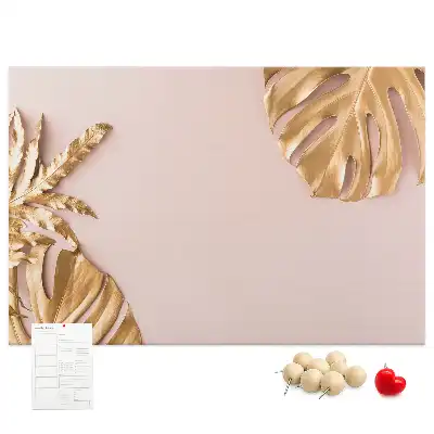Memobord van kurk Gouden tropische bladeren