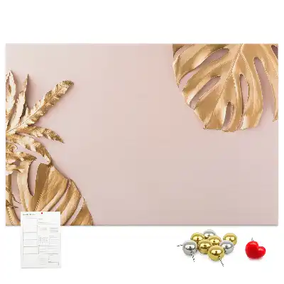 Memobord van kurk Gouden tropische bladeren