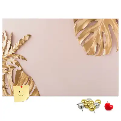 Memobord van kurk Gouden tropische bladeren