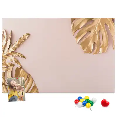 Memobord van kurk Gouden tropische bladeren