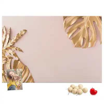 Memobord van kurk Gouden tropische bladeren