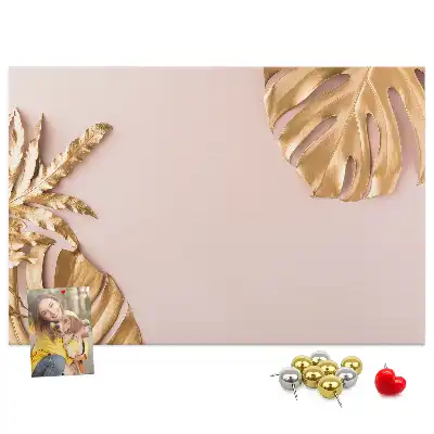 Memobord van kurk Gouden tropische bladeren