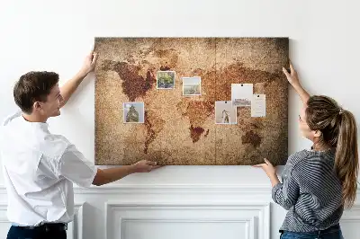 Memobord van kurk Gestileerde antieke wereldkaart