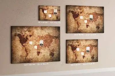 Memobord van kurk Gestileerde antieke wereldkaart