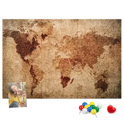 Memobord van kurk Gestileerde antieke wereldkaart