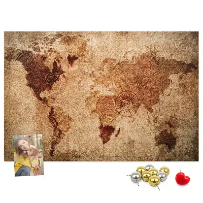 Memobord van kurk Gestileerde antieke wereldkaart