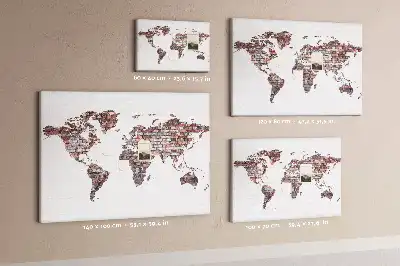 Kurk prikbord Bakstenen wereldmotief loft