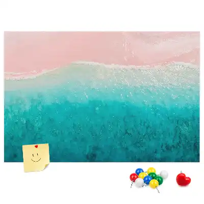 Memobord van kurk met print van een exotische strandkust