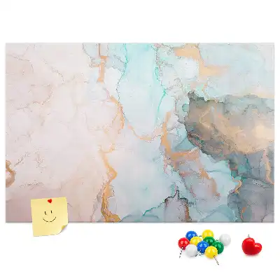 Memobord van kurk met abstract schilderij