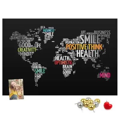 Memobord van kurk Positieve wereldkaart