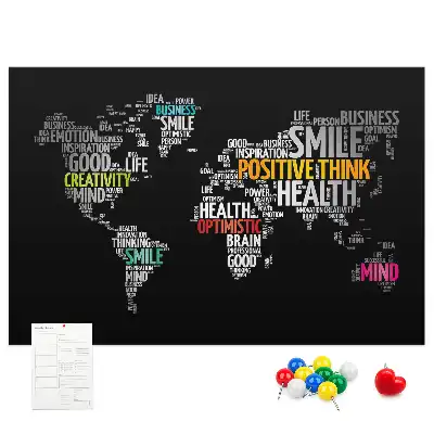 Memobord van kurk Positieve wereldkaart
