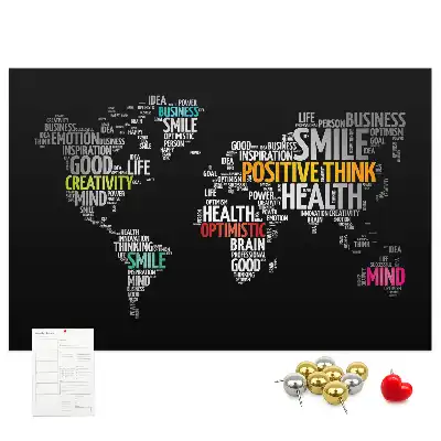 Memobord van kurk Positieve wereldkaart