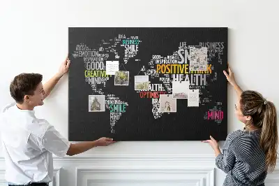 Memobord van kurk Positieve wereldkaart