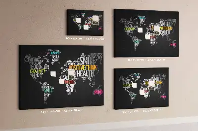 Memobord van kurk Positieve wereldkaart