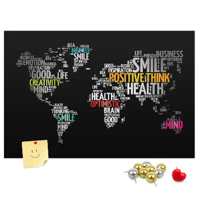 Memobord van kurk Positieve wereldkaart