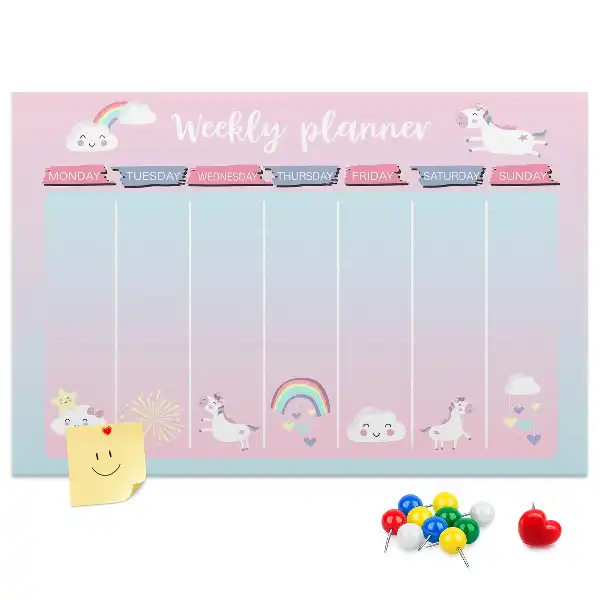 Kurk prikbord Weekplanner eenhoorns