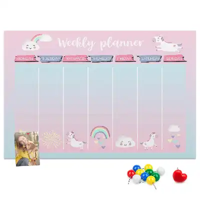Kurk prikbord Weekplanner eenhoorns