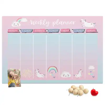 Kurk prikbord Weekplanner eenhoorns