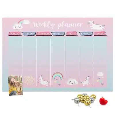 Kurk prikbord Weekplanner eenhoorns