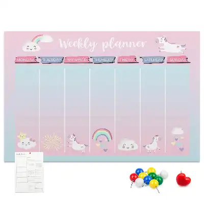 Kurk prikbord Weekplanner eenhoorns