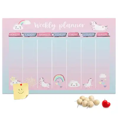 Kurk prikbord Weekplanner eenhoorns