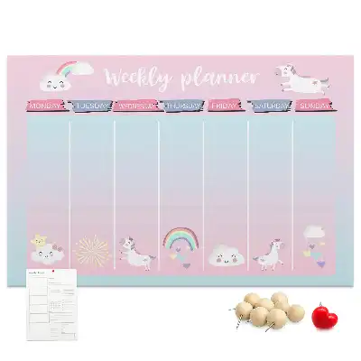 Kurk prikbord Weekplanner eenhoorns