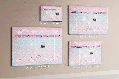 Kurk prikbord Weekplanner eenhoorns