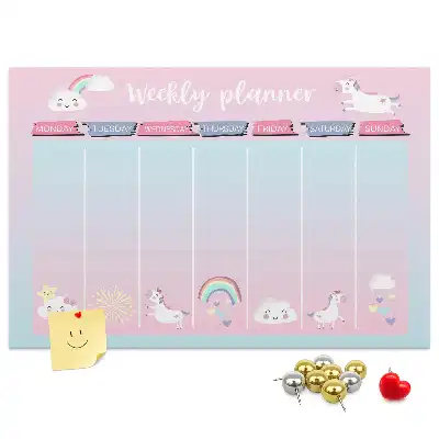 Kurk prikbord Weekplanner eenhoorns