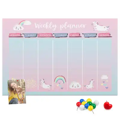 Kurk prikbord Weekplanner eenhoorns
