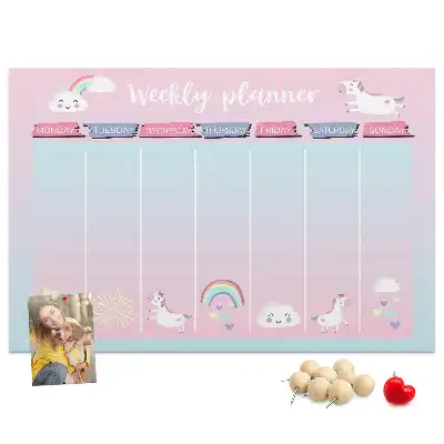 Kurk prikbord Weekplanner eenhoorns