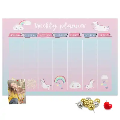 Kurk prikbord Weekplanner eenhoorns