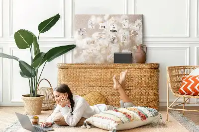Memobord van kurk Kleine witte bloemen