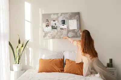 Memobord van kurk Kleine witte bloemen