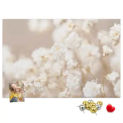 Memobord van kurk Kleine witte bloemen