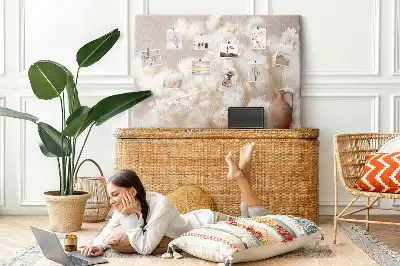 Memobord van kurk Kleine witte bloemen