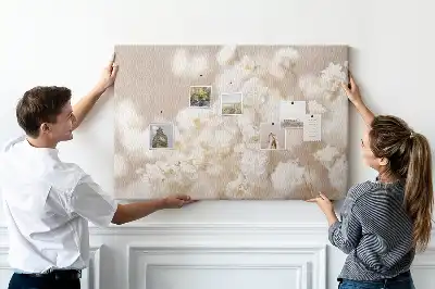 Memobord van kurk Kleine witte bloemen