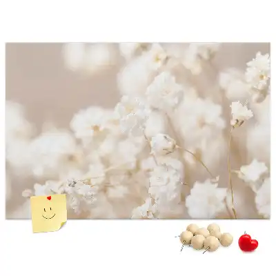 Memobord van kurk Kleine witte bloemen