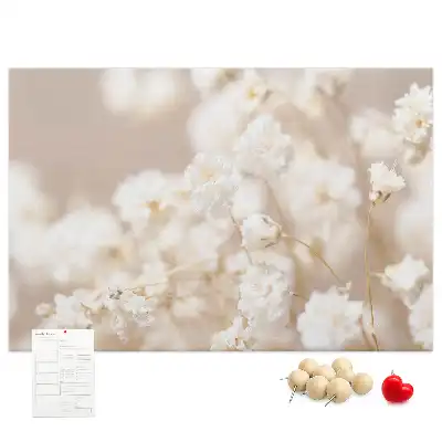 Memobord van kurk Kleine witte bloemen