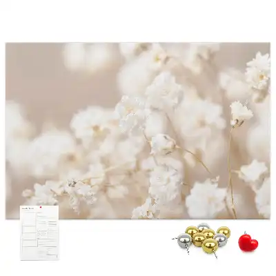 Memobord van kurk Kleine witte bloemen