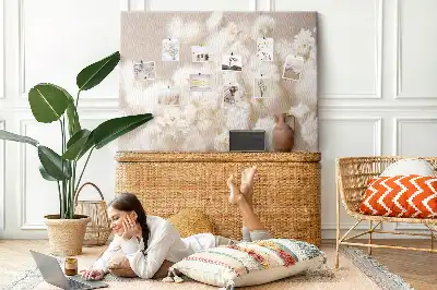Memobord van kurk Kleine witte bloemen