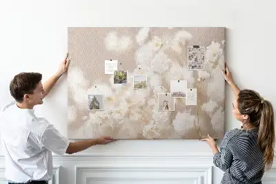 Memobord van kurk Kleine witte bloemen