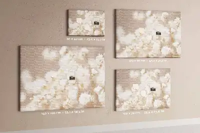 Memobord van kurk Kleine witte bloemen
