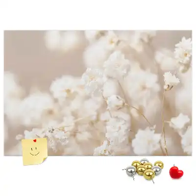 Memobord van kurk Kleine witte bloemen