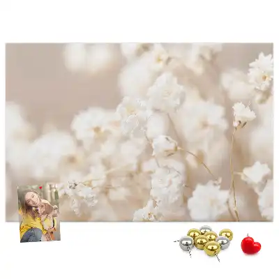 Memobord van kurk Kleine witte bloemen