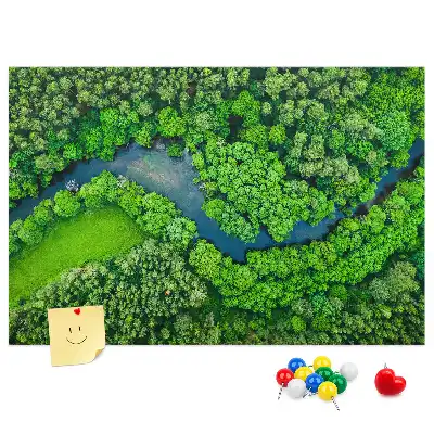Kurk prikbord Rivier in het bos