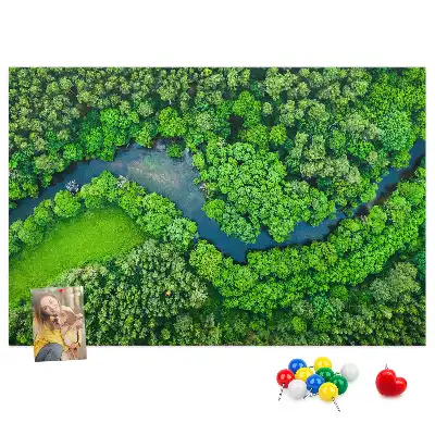 Kurk prikbord Rivier in het bos