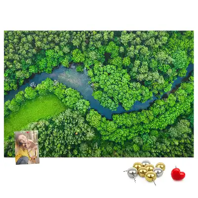 Kurk prikbord Rivier in het bos