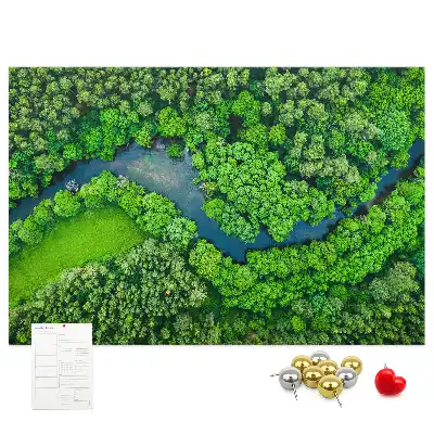 Kurk prikbord Rivier in het bos