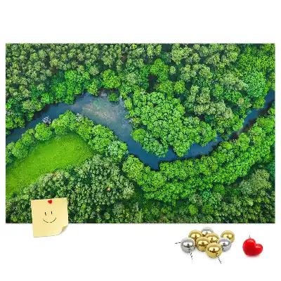 Kurk prikbord Rivier in het bos